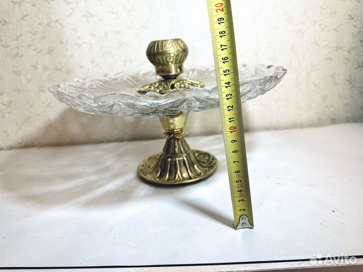 Ваза для фруктов на ножке хрусталь