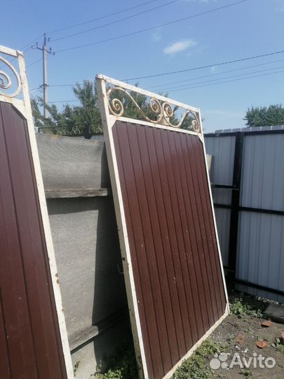 Ворота с калиткой распашные бу
