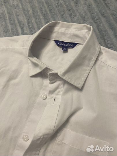 Рубашка белая на мальчика 128