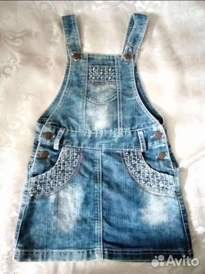 Сарафанчик школьный джинсовый 8 лет
