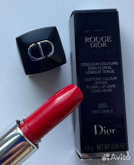 Dior помада миниатюра 080 red smile satin