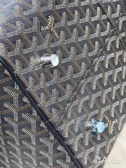 Дорожная сумка Goyard канва и кожа