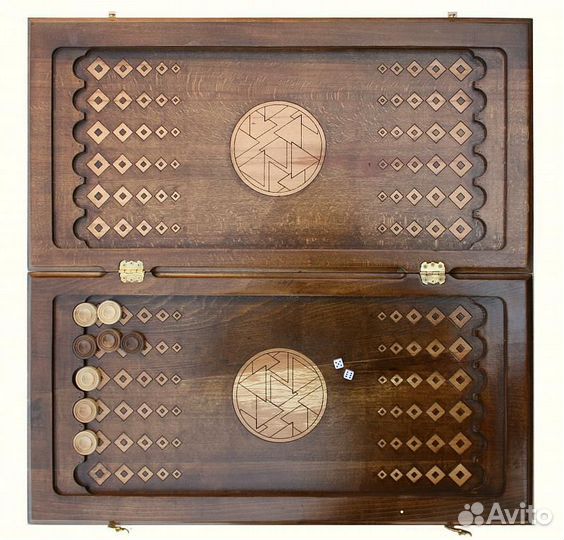 Нарды и шашки резные Витраж 62 х 62 см Бук Армения 62565