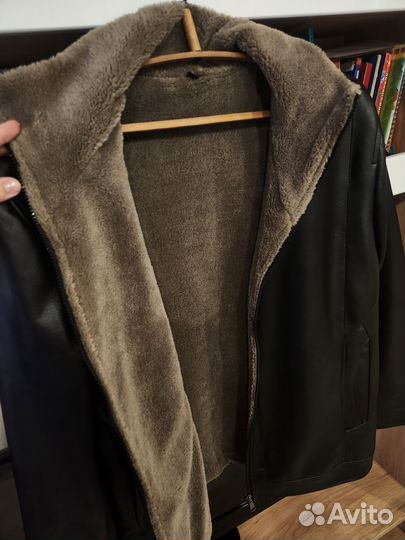 Куртка кожаная мужская утепленная