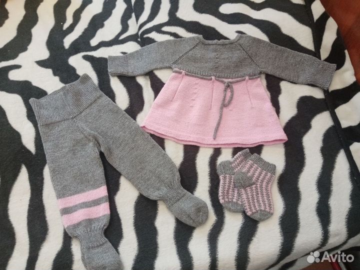 Вязаный костюм детский 80