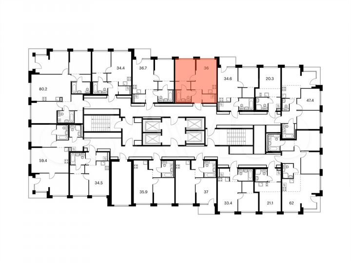 1-к. квартира, 36 м², 18/32 эт.