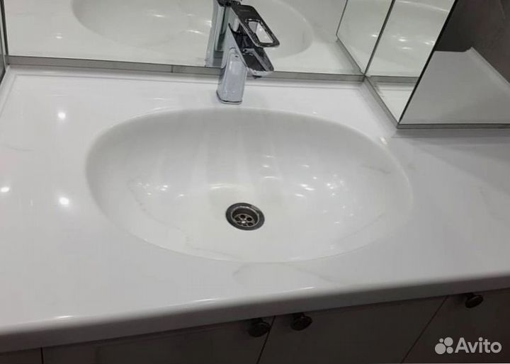 Столешница для ванной из искуственного камня