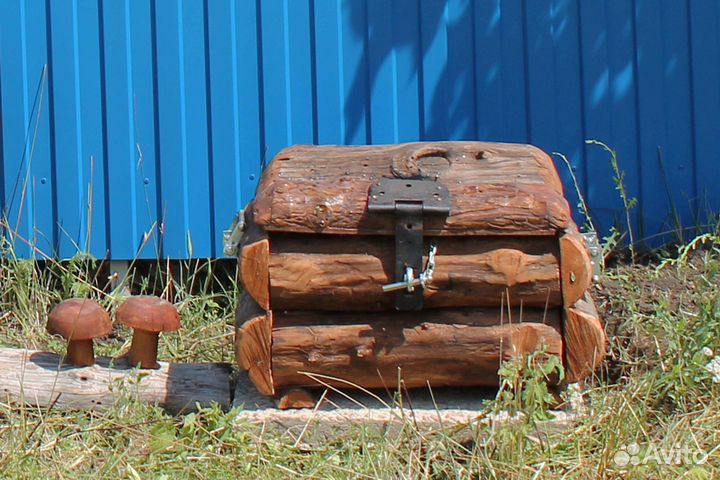 Избушка бабы-яги для сада, скамейка и сундук
