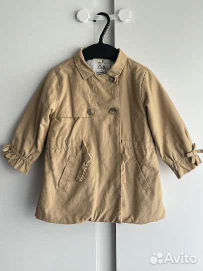 Zara Пальто для девочки тренч 92 размер