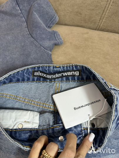 Alexander wang шорты синие