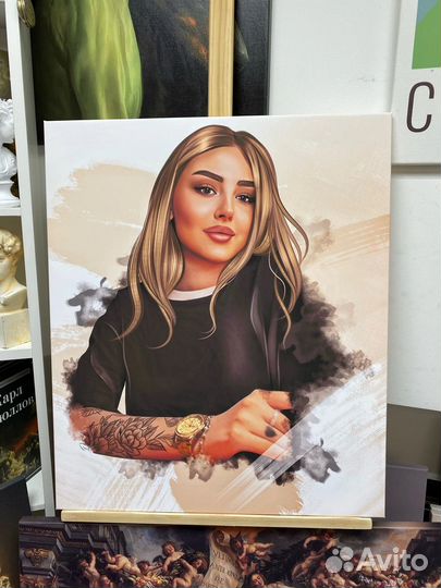 Портрет по фото на холсте