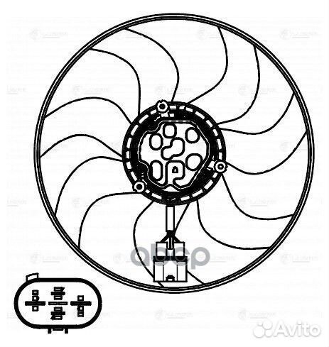 Э/вентилятор охл. для а/м VW Polo (10) /Skoda