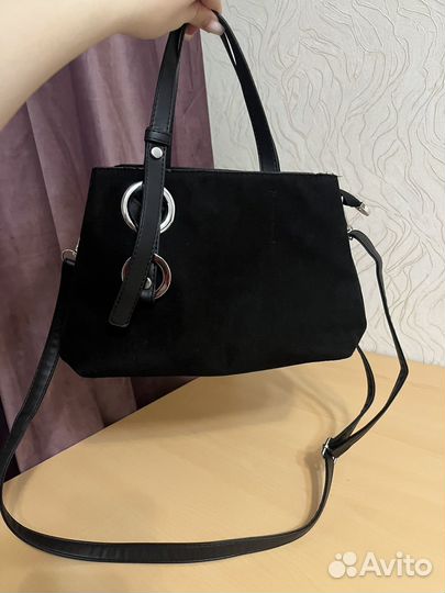 Сумка замшевая черная