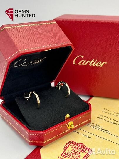 Золотые серьги cartier гвоздь