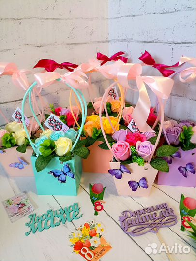 Букет из мыльных роз