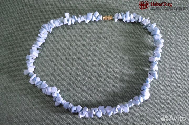 Бусы, ожерелье, 38 см. Мелкий голубой камень