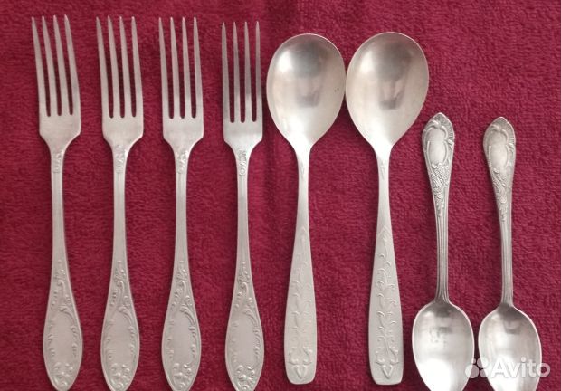 Вилки ложки мельхиор, н/ж. СССР