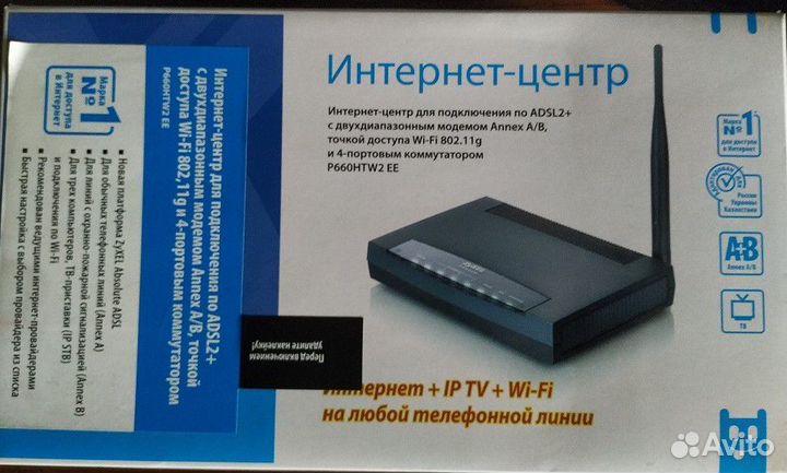 Wi-Fi роутер adsl2+ zyxel P660HTW2