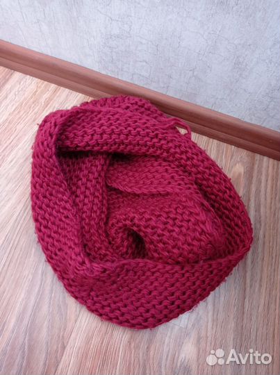 Снуд женский красный и синий цвет