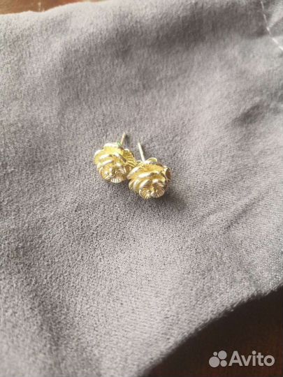 Серьги гвоздики серебро