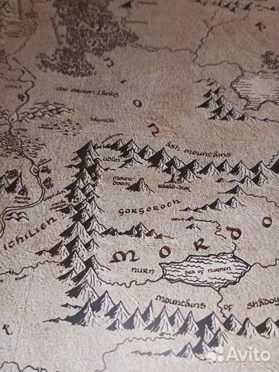 Властелин колец, карта Средиземья, хоббит