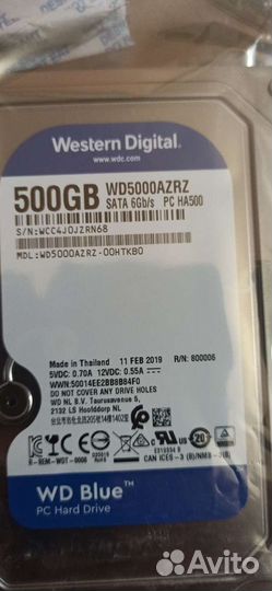 Жесткий диск Western Digital WD Blue 500 гб WD5000