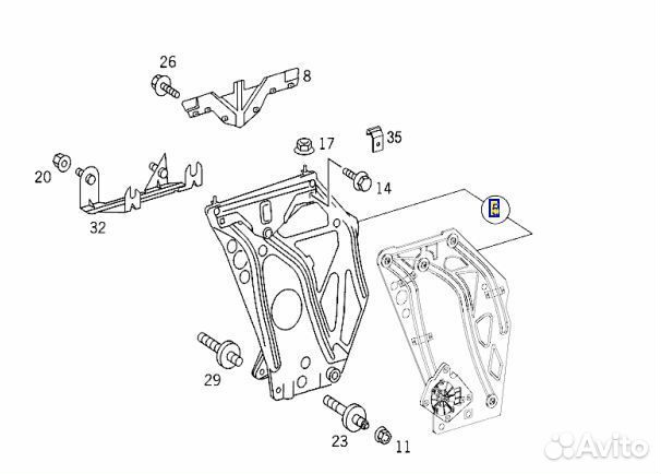 Стеклоподъемник правый Mercedes Clk W208 112.940