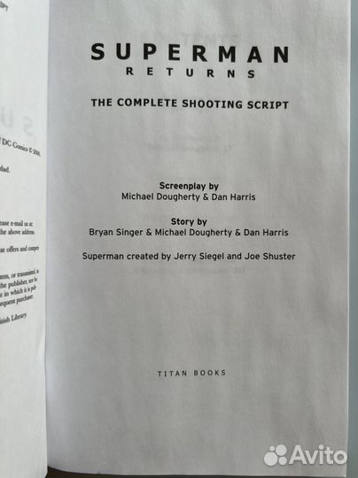 Книга - возвращение Супермена Shooting Script