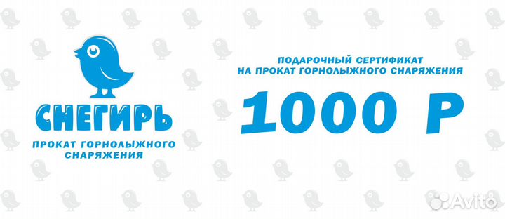 Подарочный сертификат на прокат лыж или сноуборда