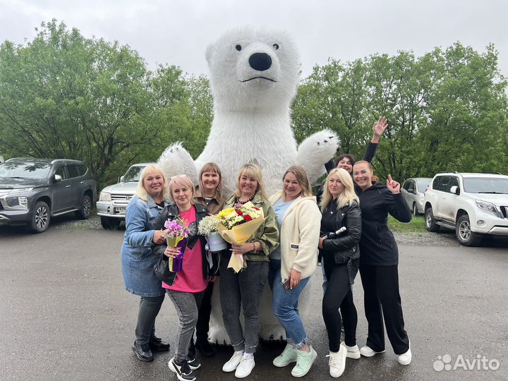 Ростовая кукла аниматор Белый мишка на праздник