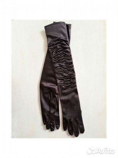 Перчатки длинные атласные