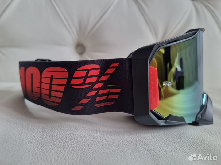 Маска 100 Armega Goggle Tzar Золотая Линза