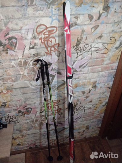 Лыжи детские 160см палки 115см