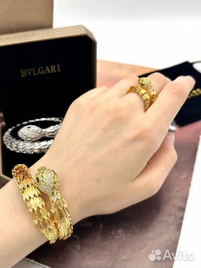 Набор браслет и кольцо в стиле Bvlgari