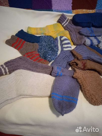 Шерстяные носки варежки