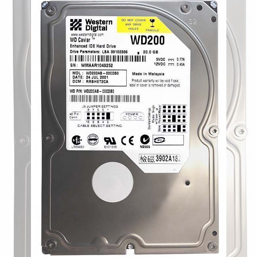 [WD200AB] Жесткий Диск Western Digital 20gb 5400 Ide Wd200ab