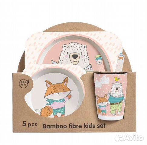 New Набор посуды тарелка кружка вилка ложка стакан