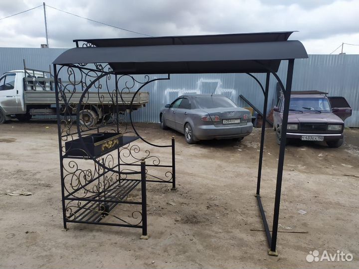 Мангал лофт с крышей