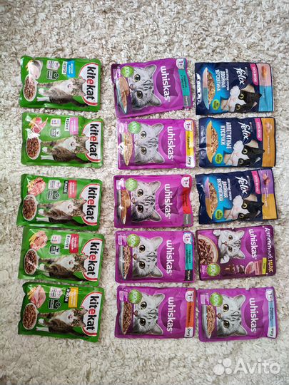 Влажный корм для кошек Felix,whiskas,kitekat