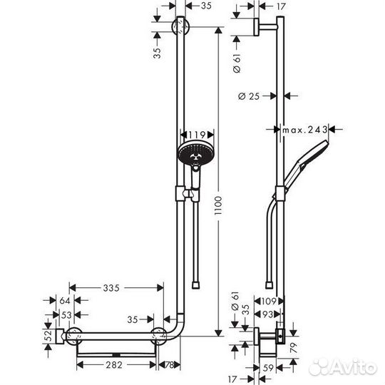 Душевой набор Hansgrohe Raindance Select S 120/Uni