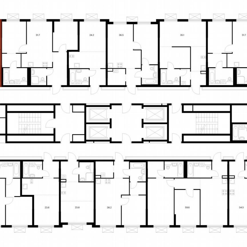 2-к. квартира, 53,8 м², 24/25 эт.