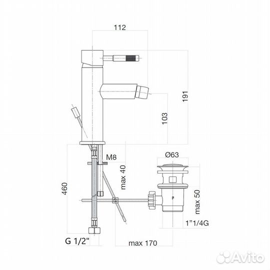 Смеситель для биде Webert Rimini RI840102740