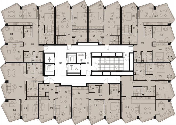 3-к. квартира, 96,3 м², 25/32 эт.