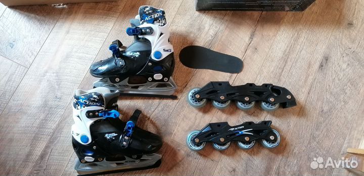 Раздвижные ролики коньки Rush Action 33-36