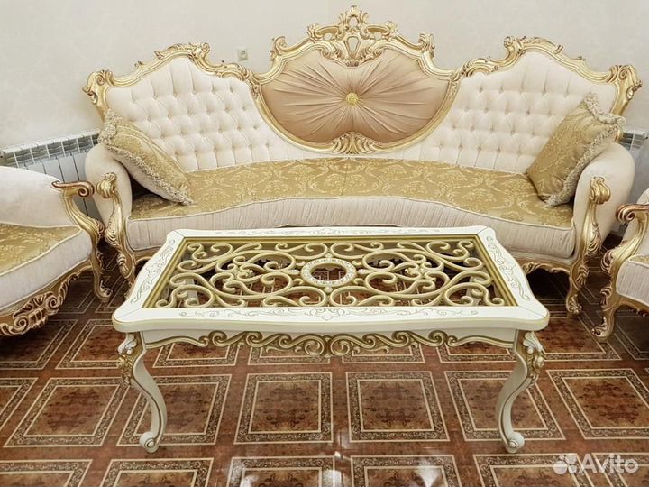 Журнальный стол «Узор» со стеклом