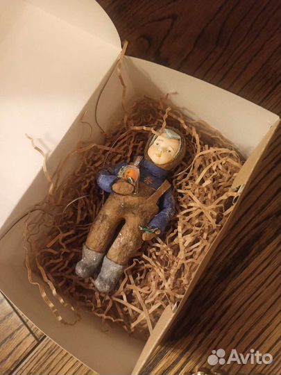 Новогодняя игрушка из ваты на елку