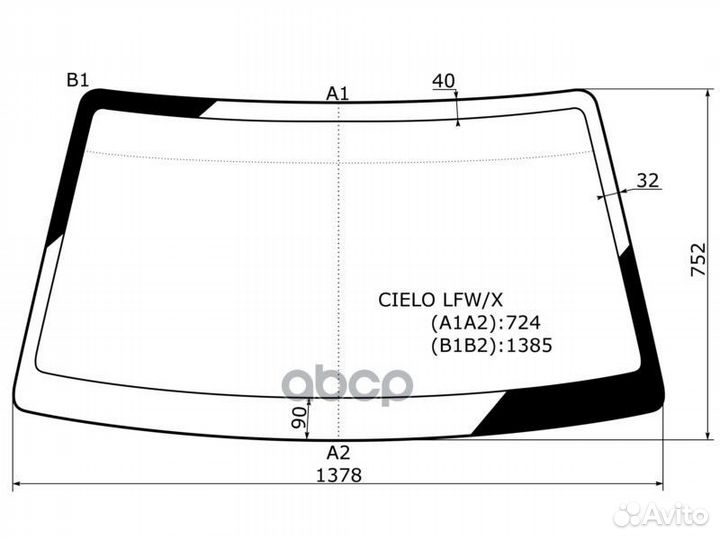 Стекло лобовое daewoo nexia 95-16 cielo LFW/X XYG