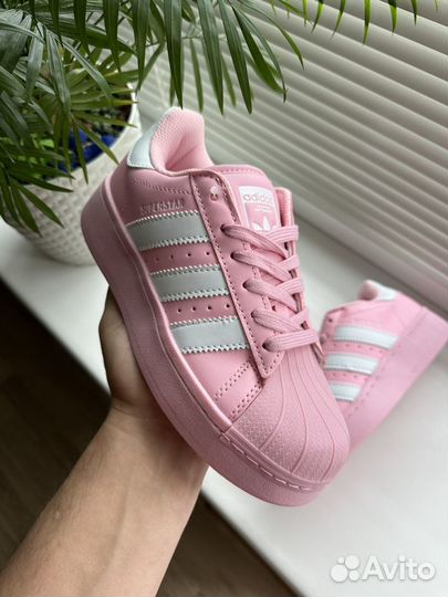 Adidas superstar розовые