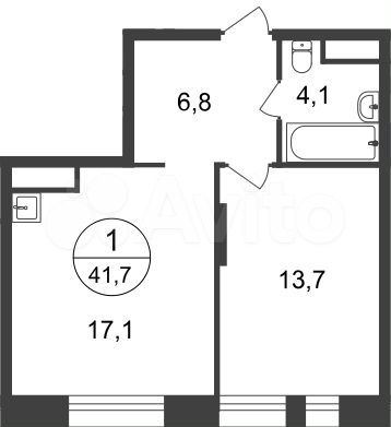1-к. квартира, 41,7 м², 18/22 эт.