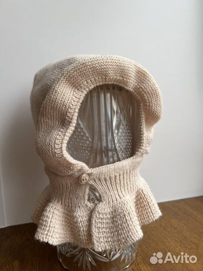 Демисезонная шапка шлем для девочки